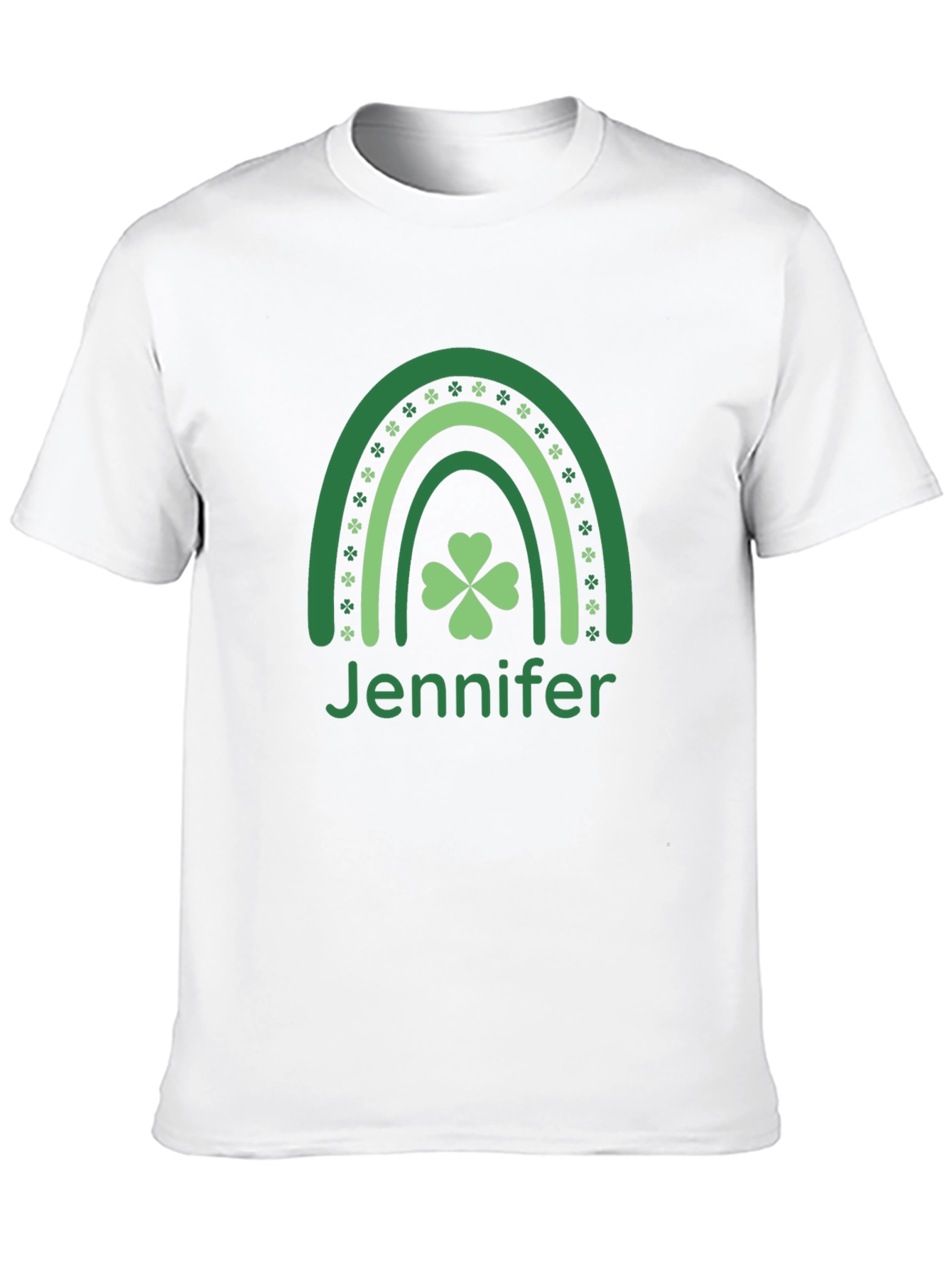 St. Patricks Day Jennifer Rainbow Shamrock T-Shirt