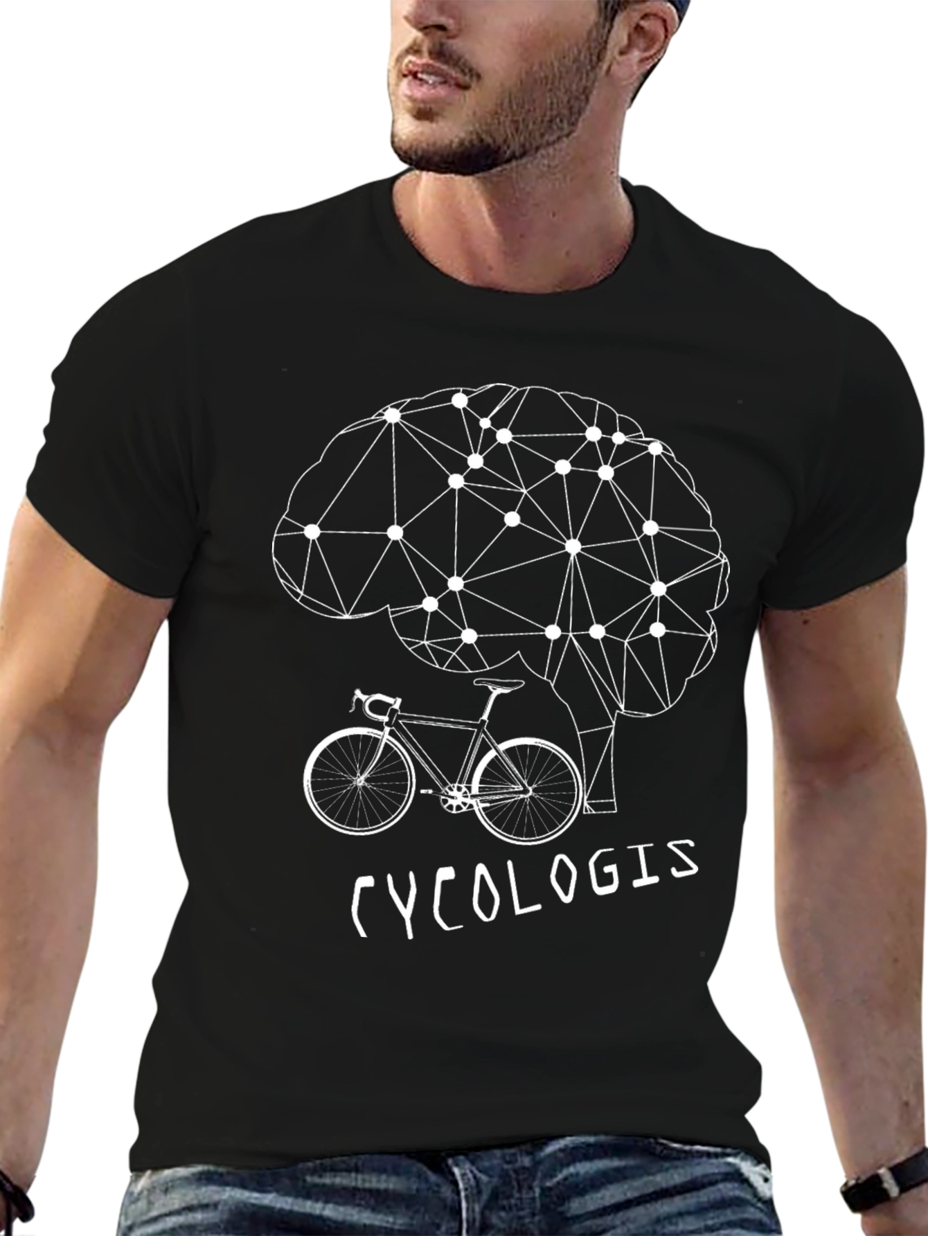 Cycologist Brain Bike Black T-Shirt