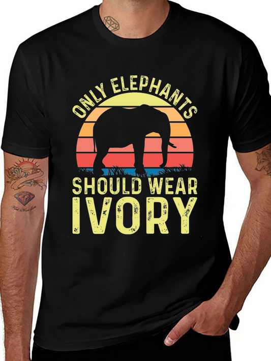 Elephant Ivory Awareness T-Shirt - Black