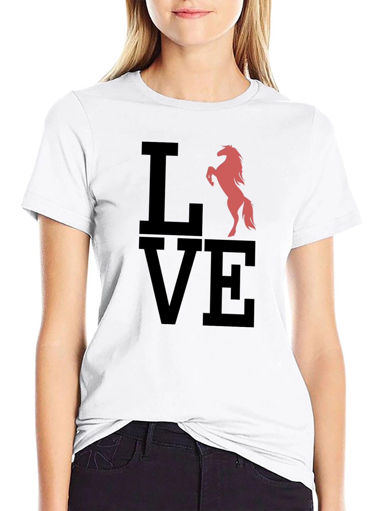 Love Horse Graphic Tee - Black