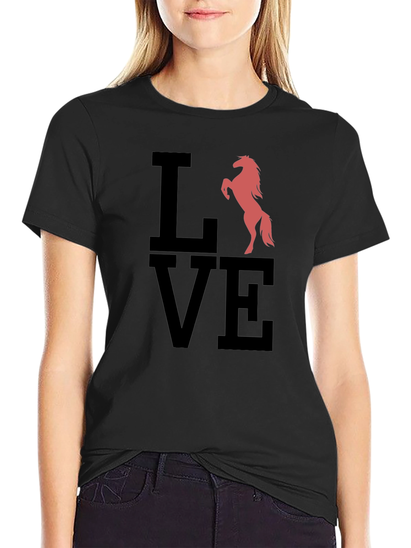 Love Horse Graphic Tee - Black