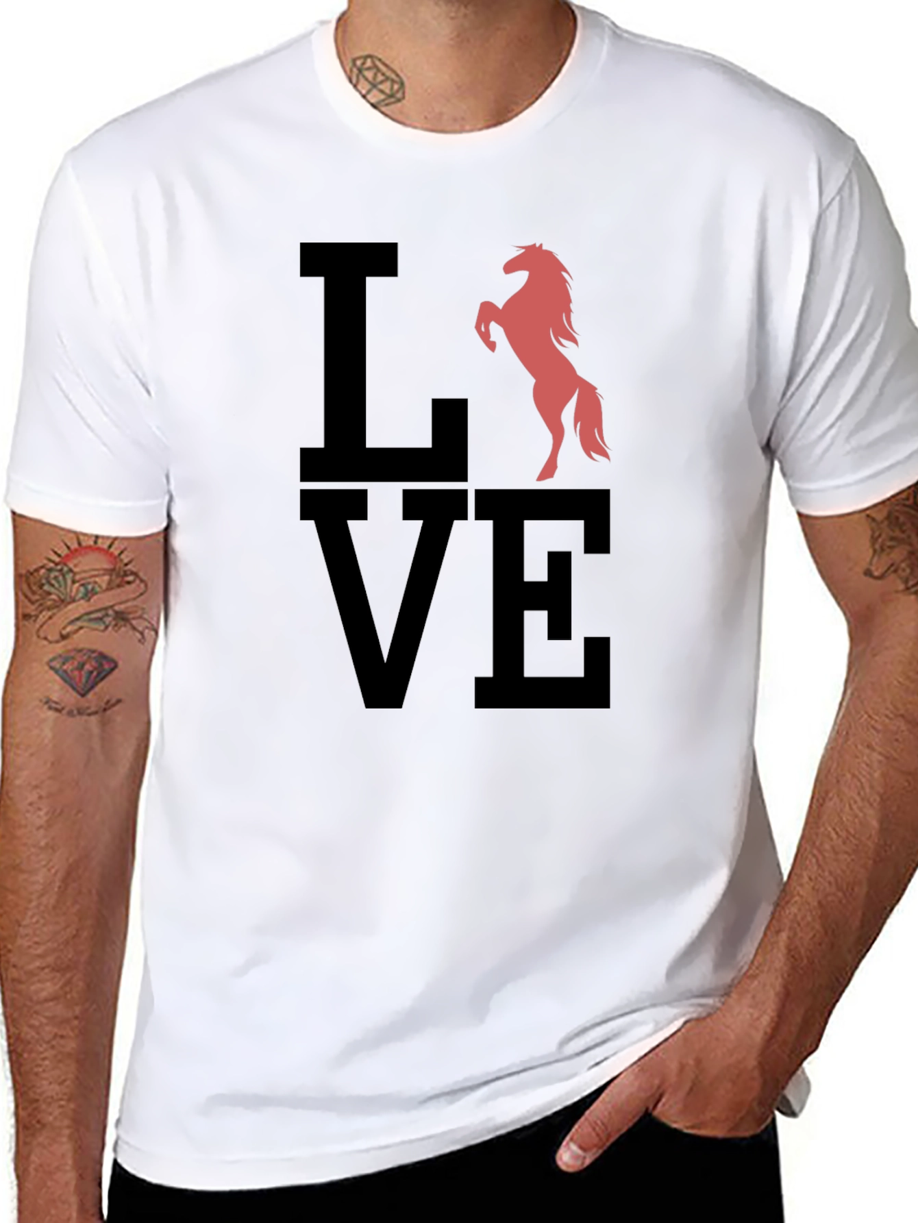 Love Horse Graphic Tee - Black
