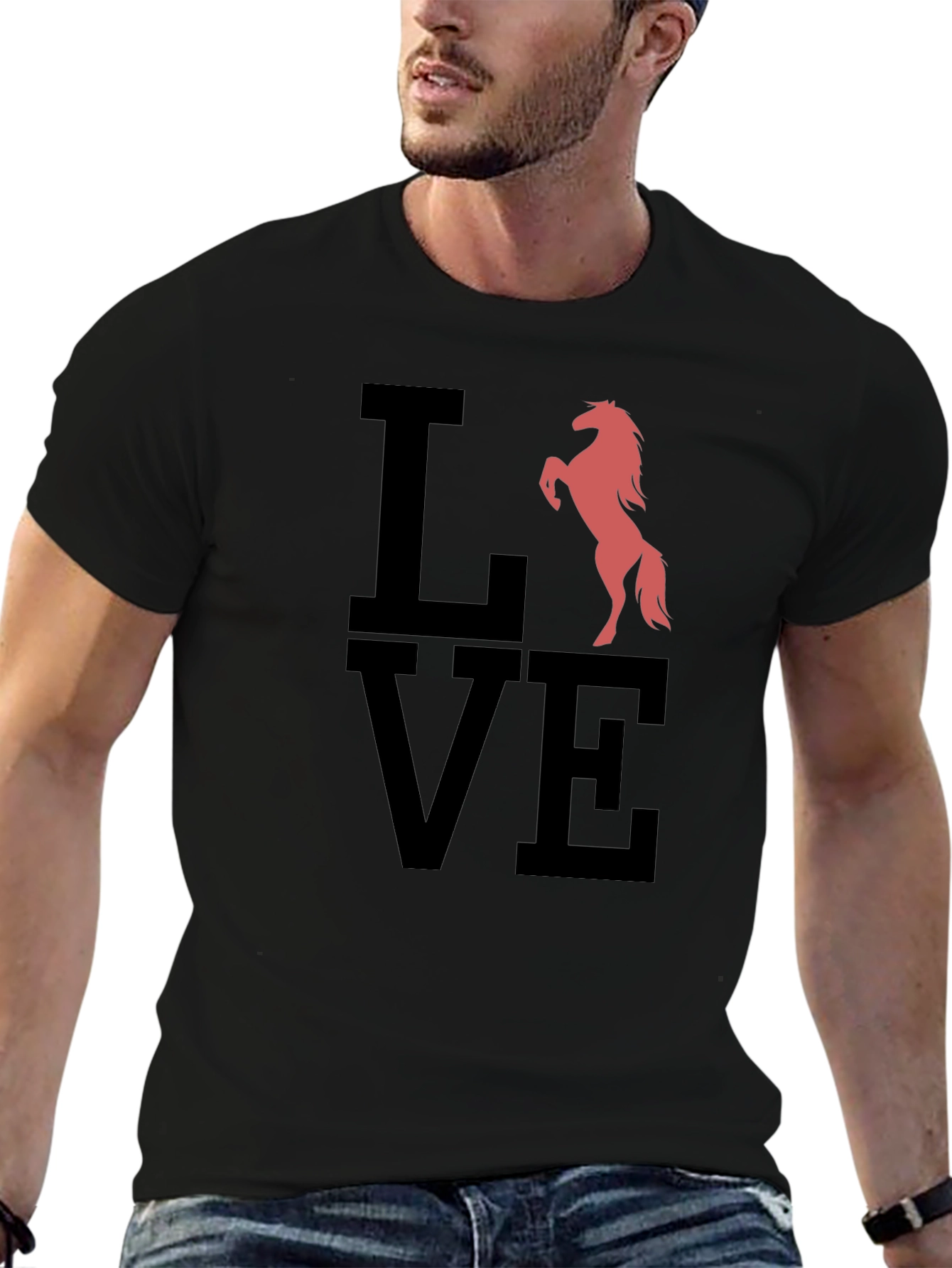 Love Horse Graphic Tee - Black