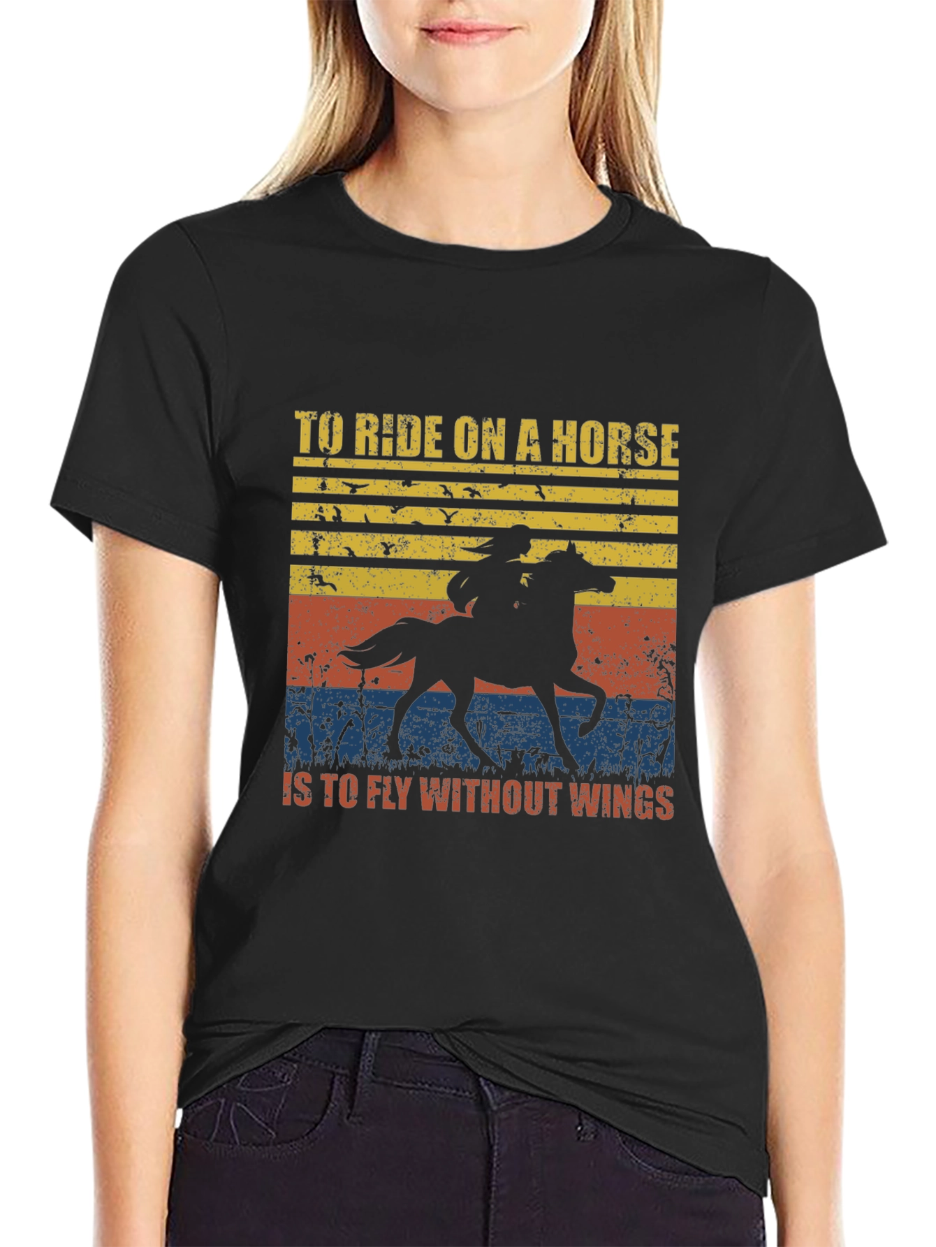 Equestrian Rider Horse Graphic T-Shirt