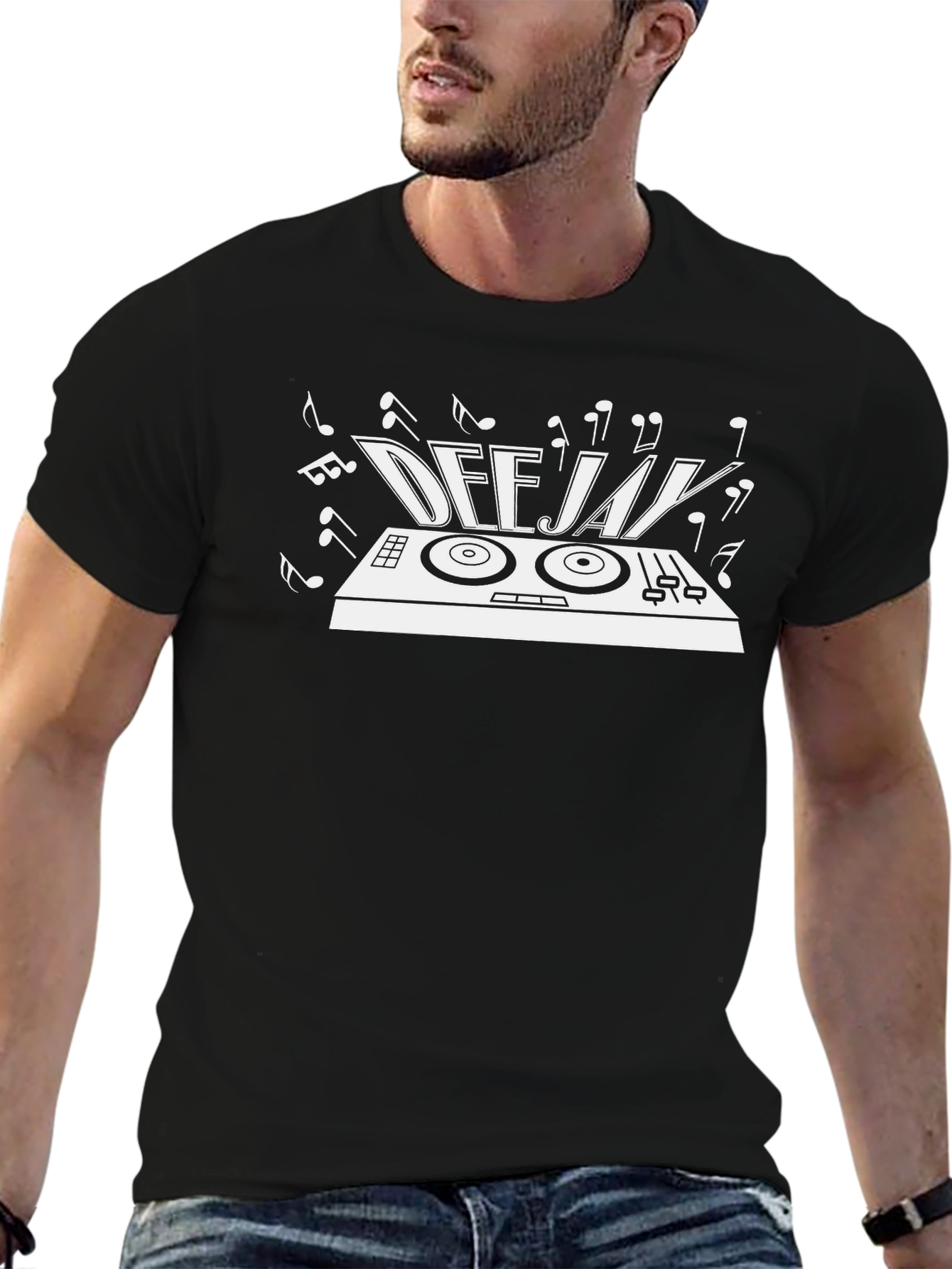 DJ Turntable Graphic Black T-Shirt