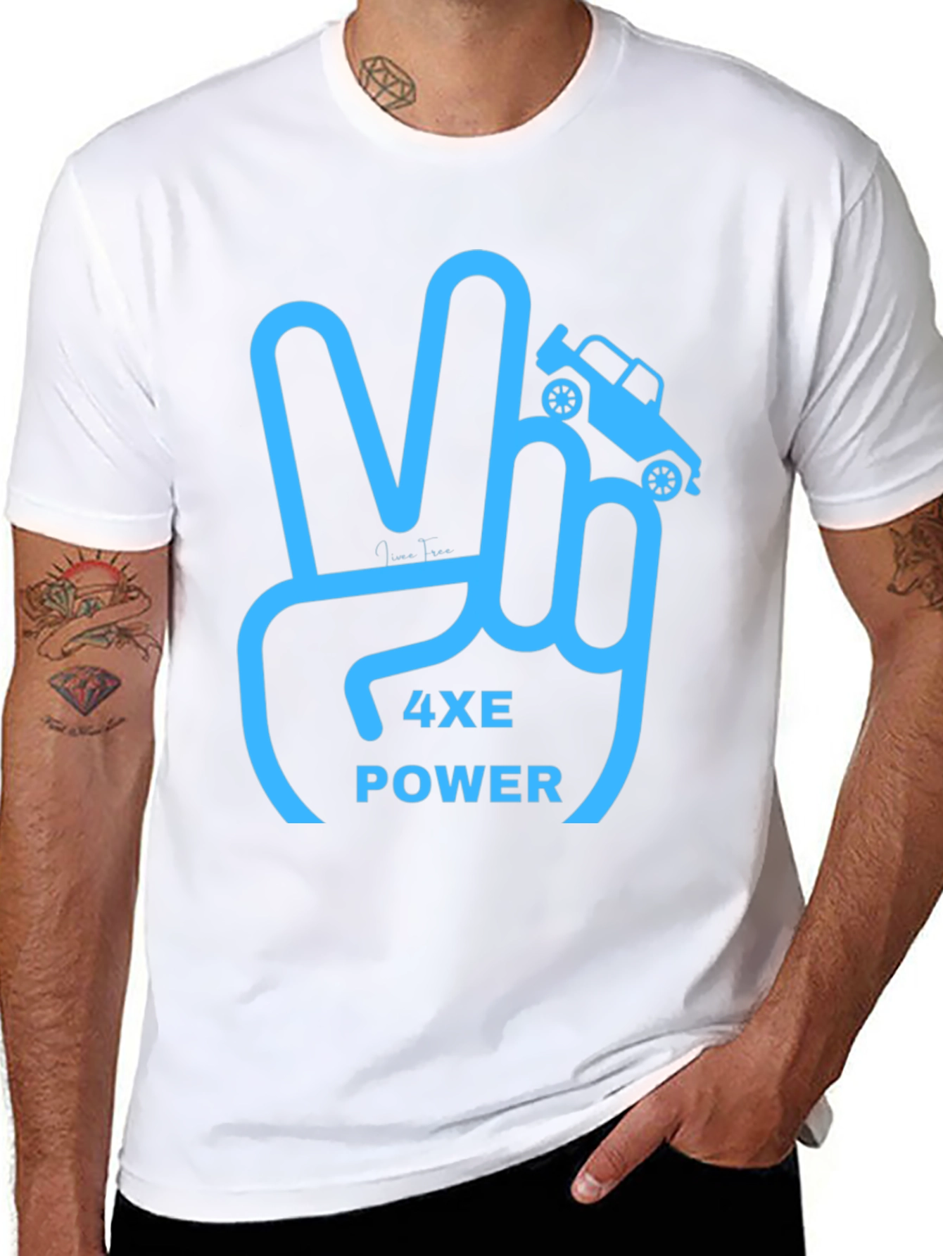 4XE Power Peace Sign Graphic T-Shirt