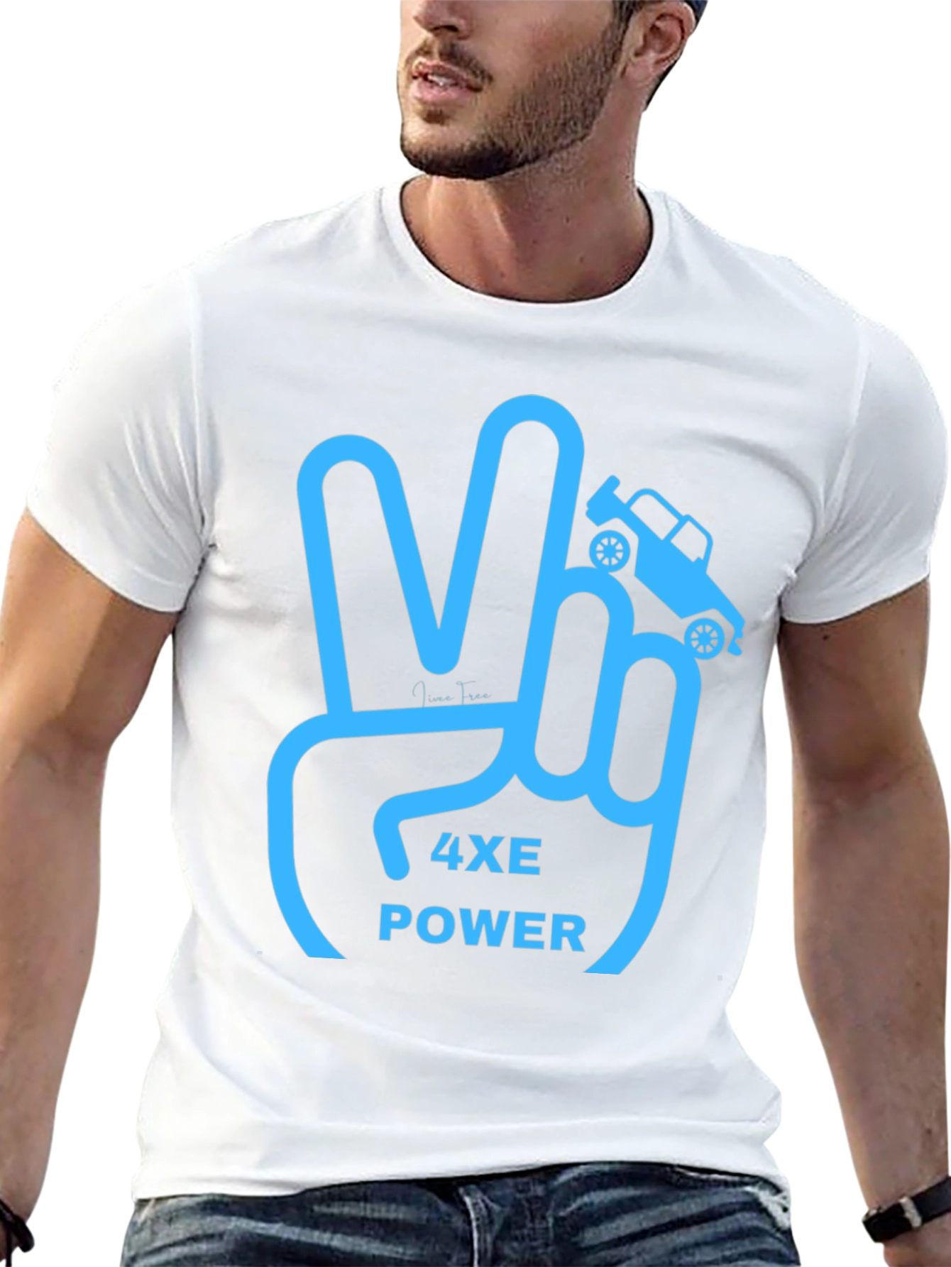 4XE Power Peace Sign Graphic T-Shirt