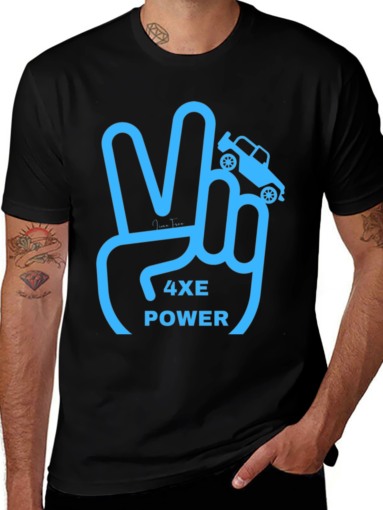 4XE Power Peace Sign Graphic T-Shirt