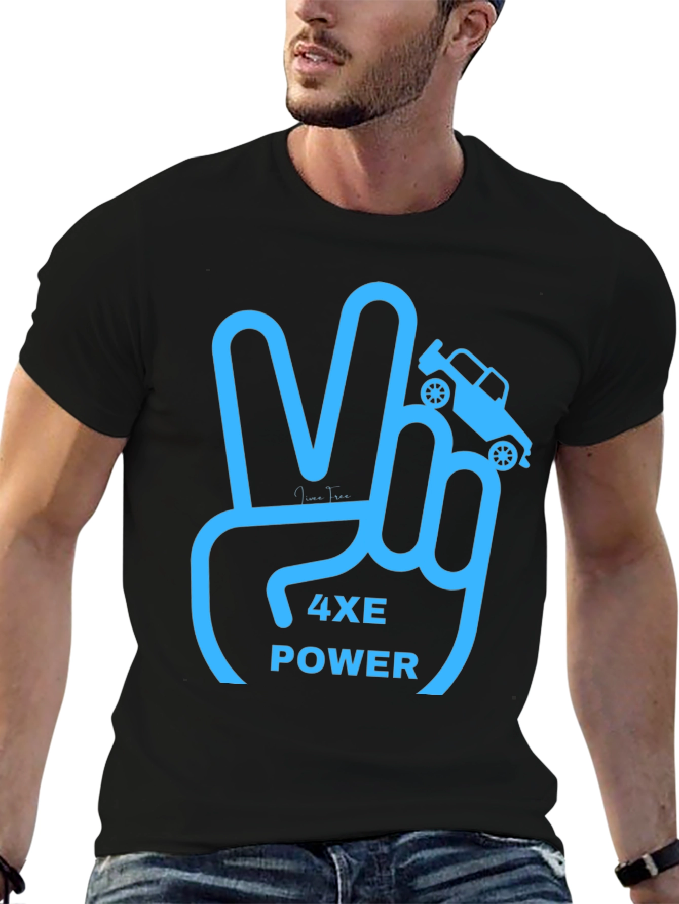 4XE Power Peace Sign Graphic T-Shirt