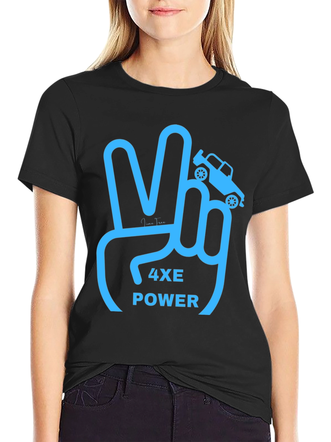 4XE Power Peace Sign Graphic T-Shirt