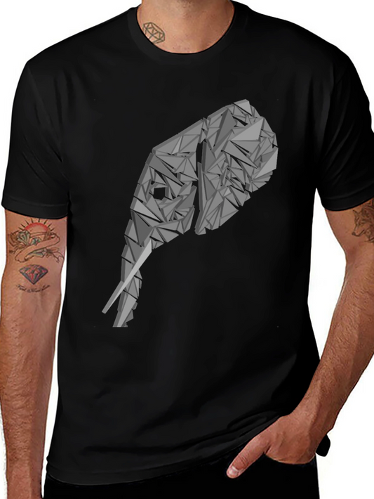 Geometric Elephant Tee - Modern Graphic T-Shirt