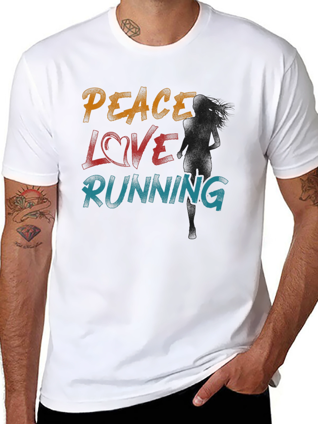 Peace Love Running Graphic Tee