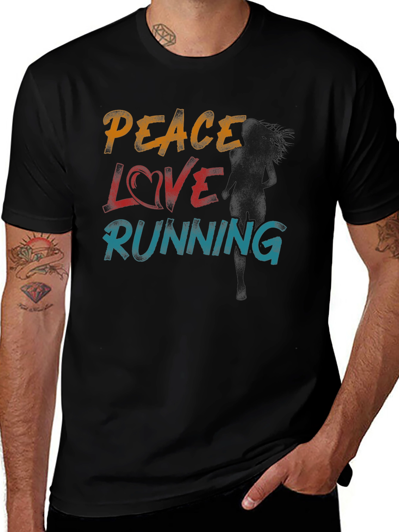 Peace Love Running Graphic Tee