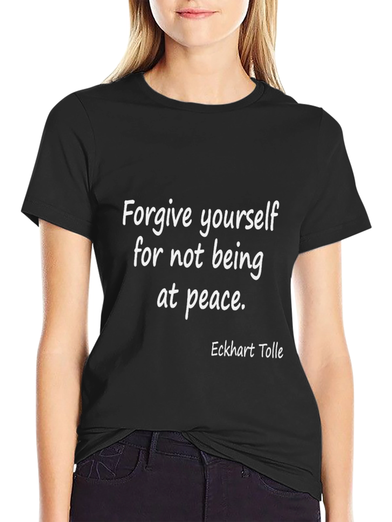 Forgive Yourself Graphic Tee - Eckhart Tolle Quote