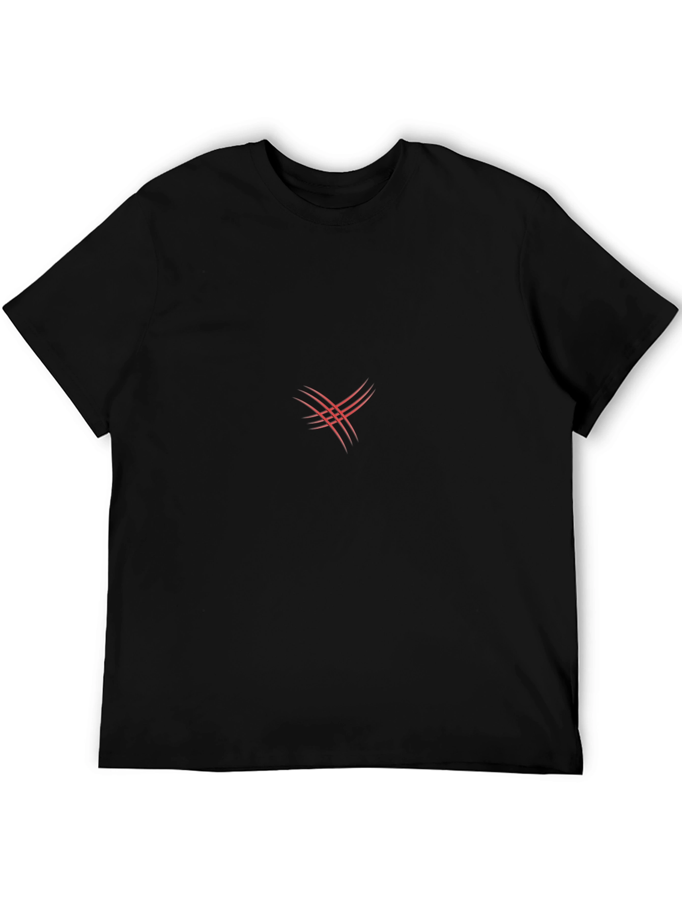 Mens Black T-Shirt with Abstract Red Design