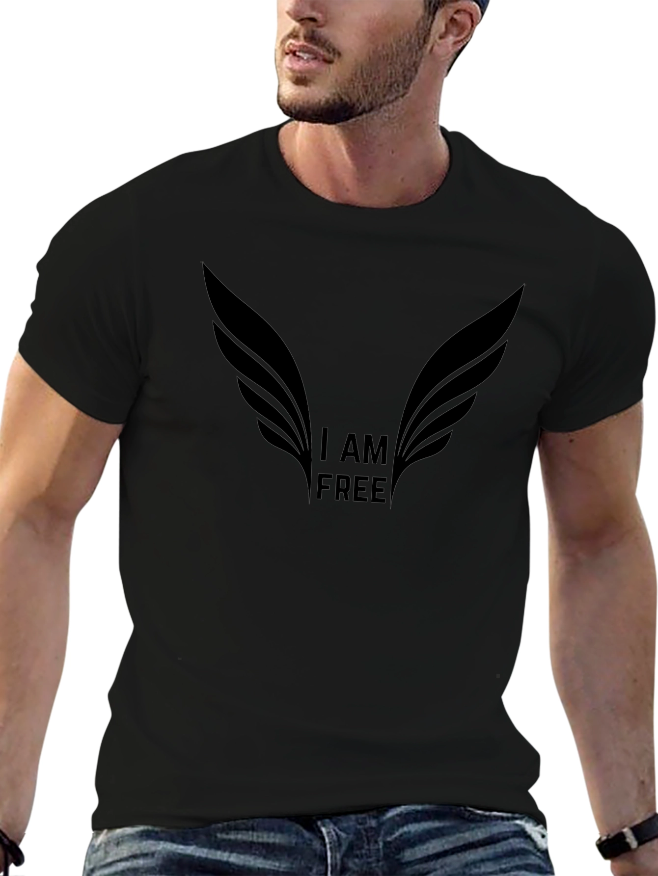 I AM FREE Graphic Tee - Freedom Wings Design