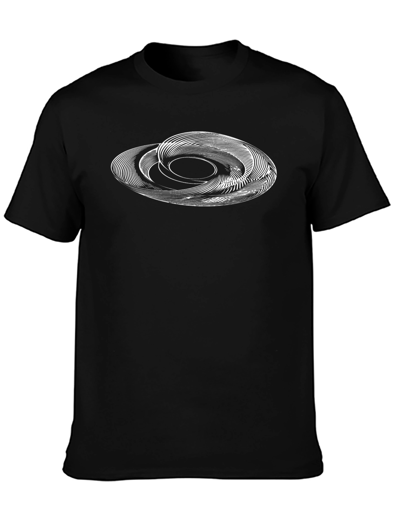 Abstract Orbit Graphic Black T-Shirt