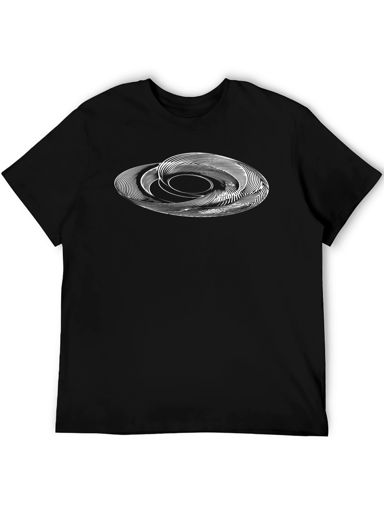 Abstract Orbit Graphic Black T-Shirt