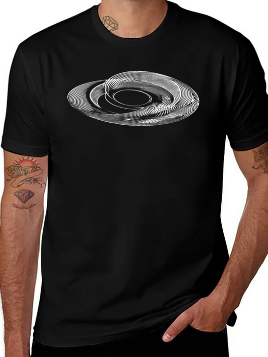 Abstract Orbit Graphic Black T-Shirt