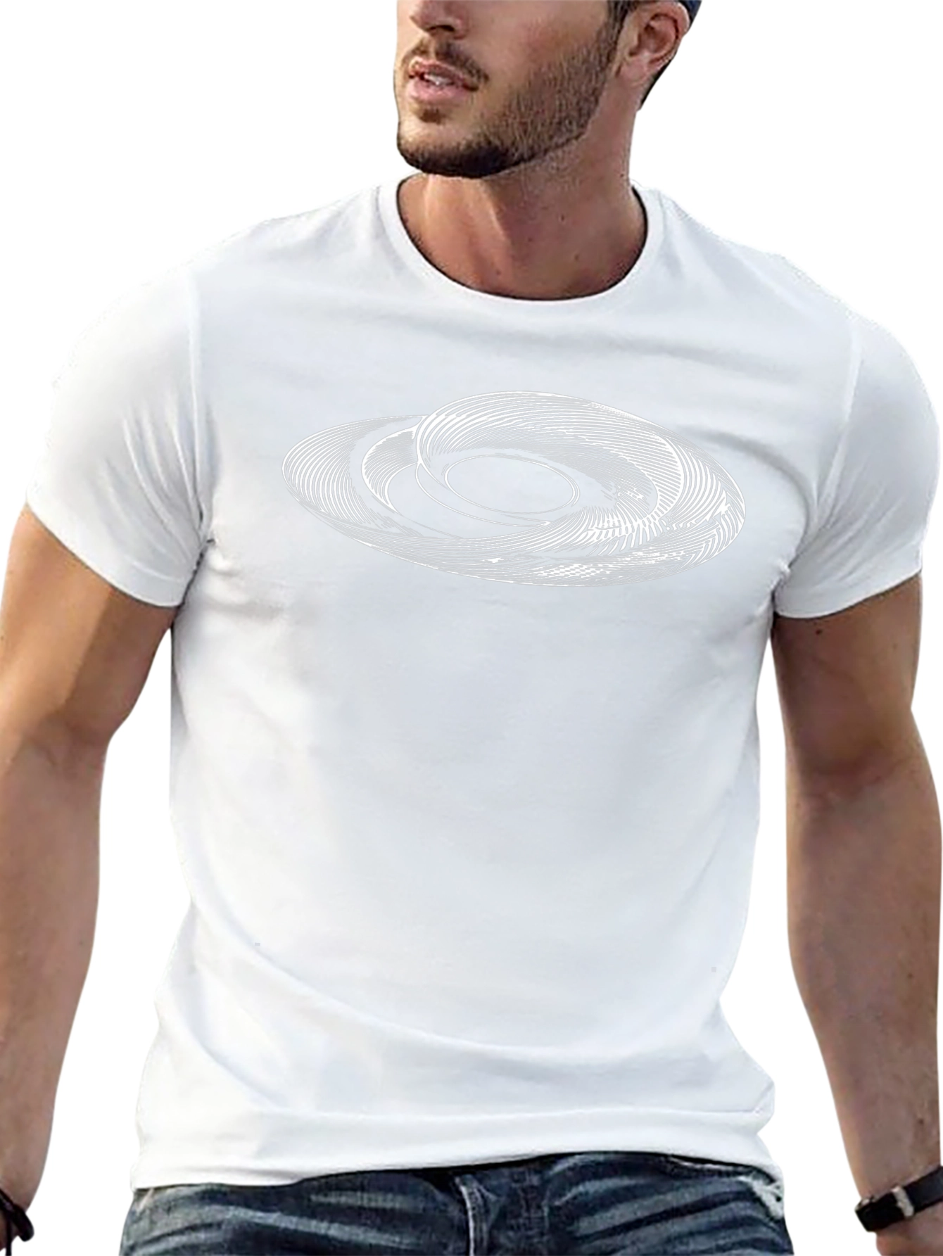 Abstract Orbit Graphic Black T-Shirt
