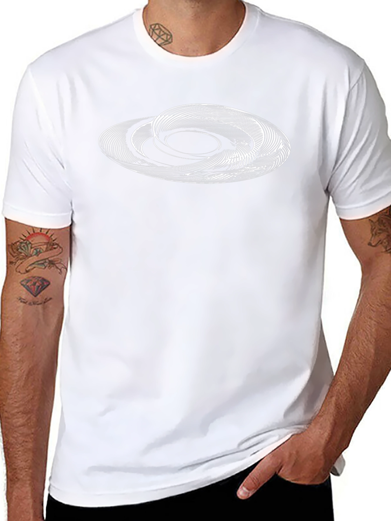Abstract Orbit Graphic Black T-Shirt