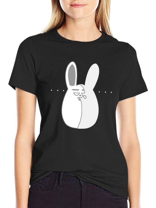 Cool Bunny Graphic Tee - Black Cotton Blend