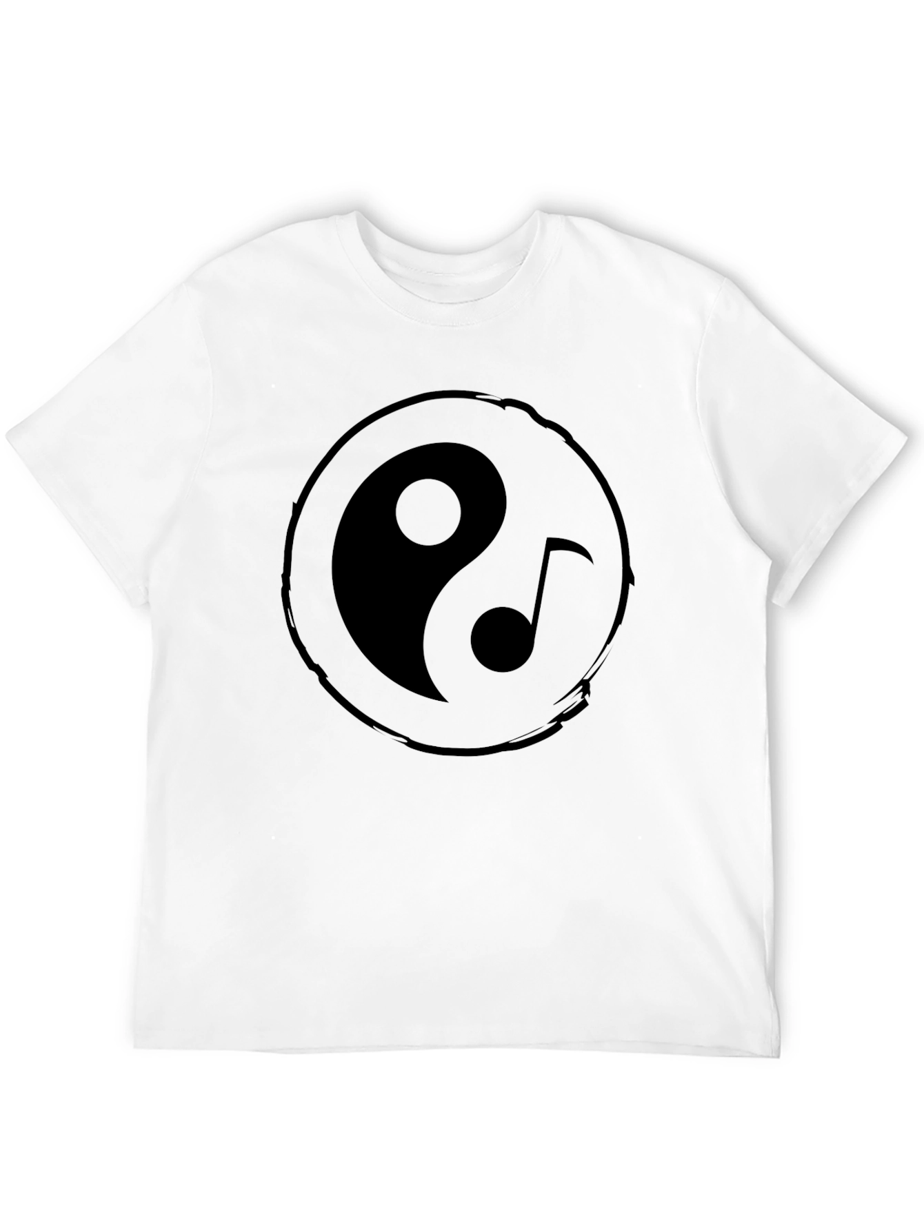 Yin Yang Music Note Black T-Shirt