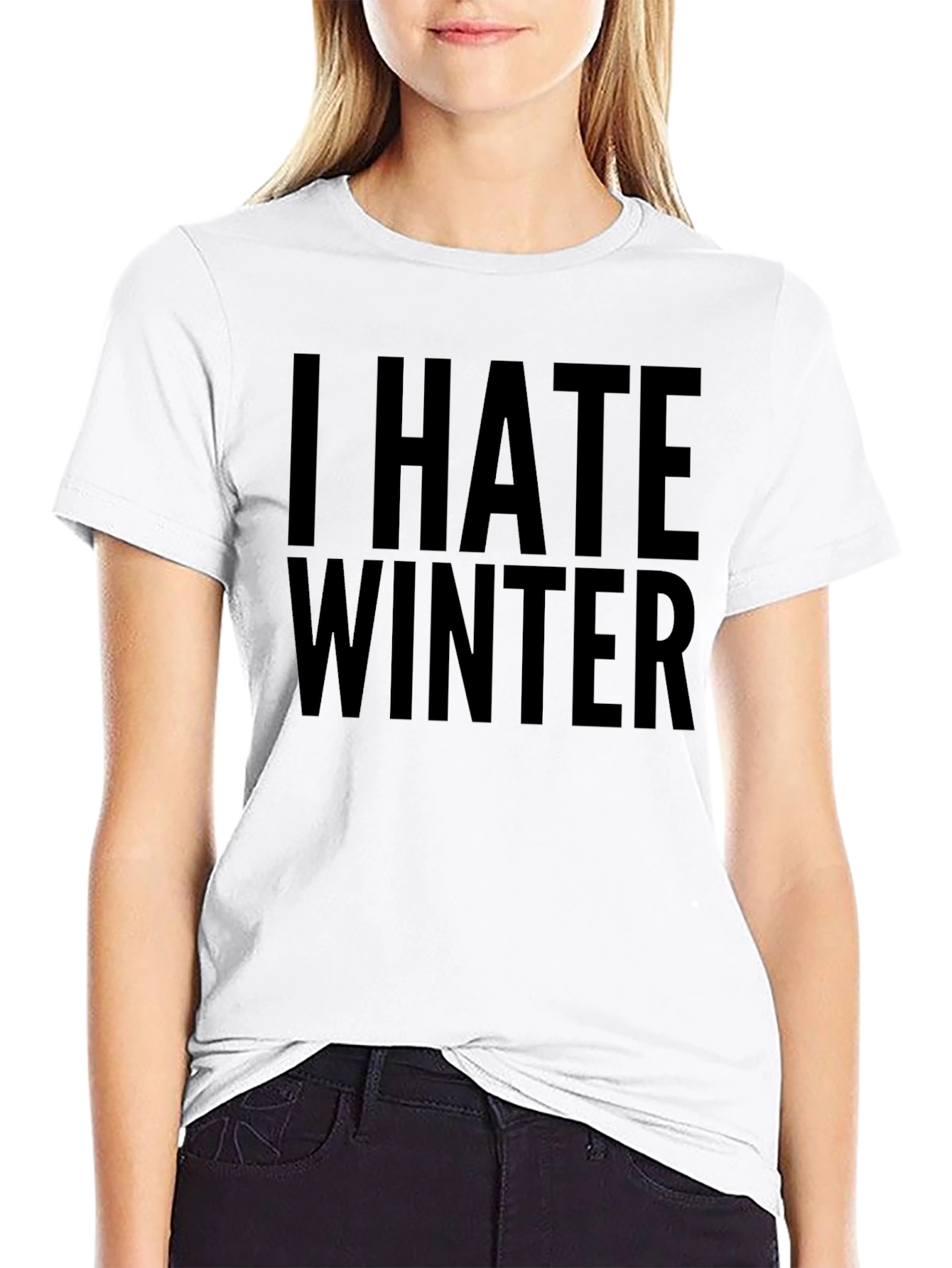 I Hate Winter Black Graphic Tee