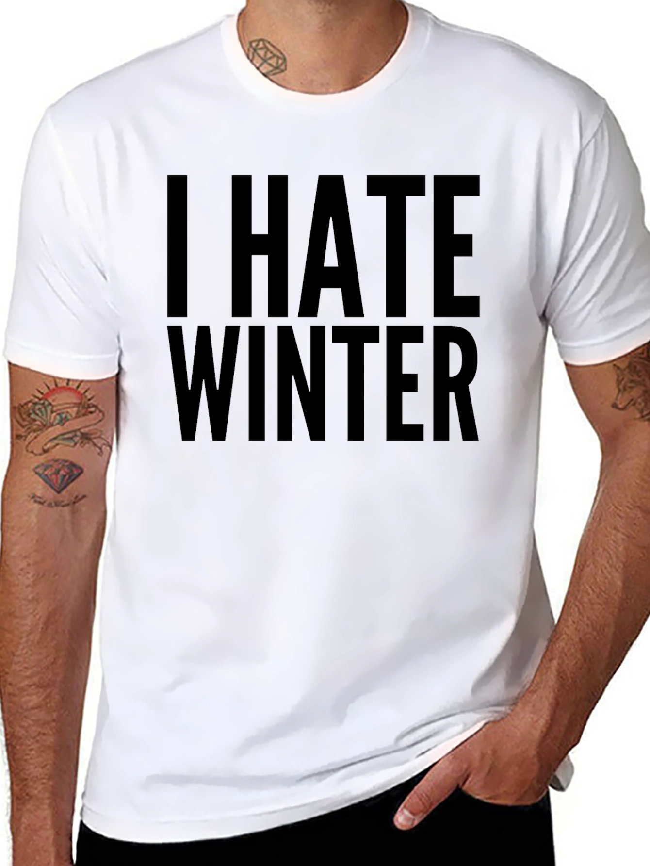 I Hate Winter Black Graphic Tee