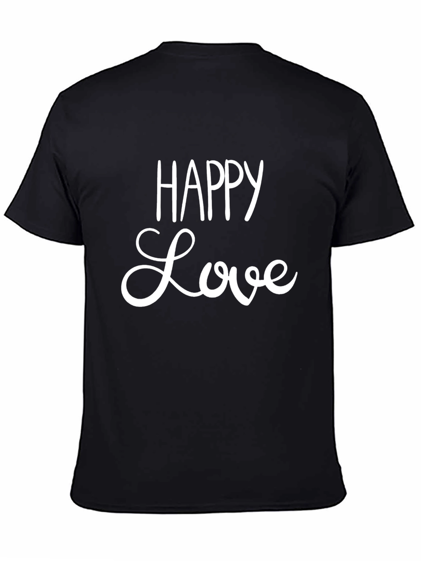Happy Love Graphic Tee - Black Casual T-Shirt