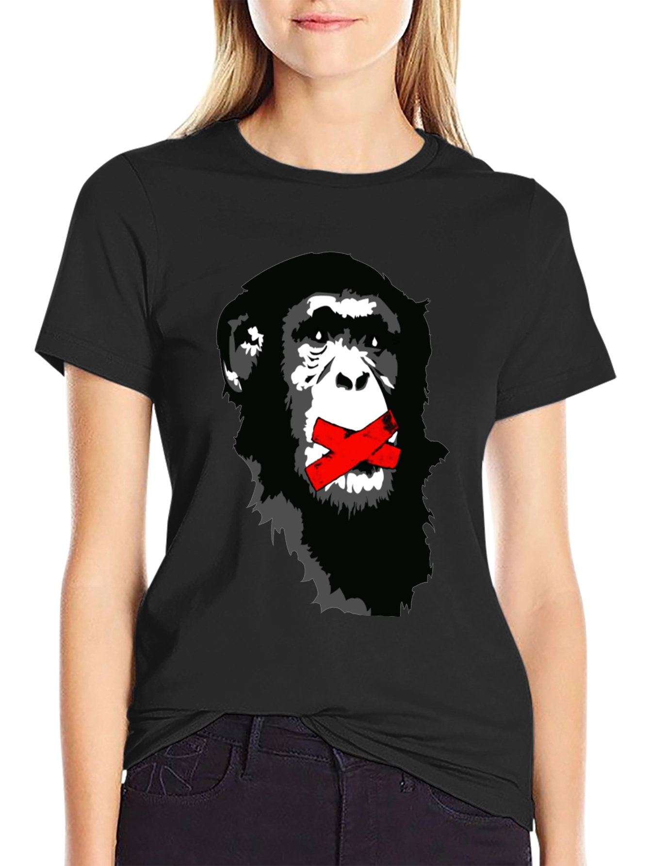 Chimpanzee Graphic T-Shirt - Hear No Evil