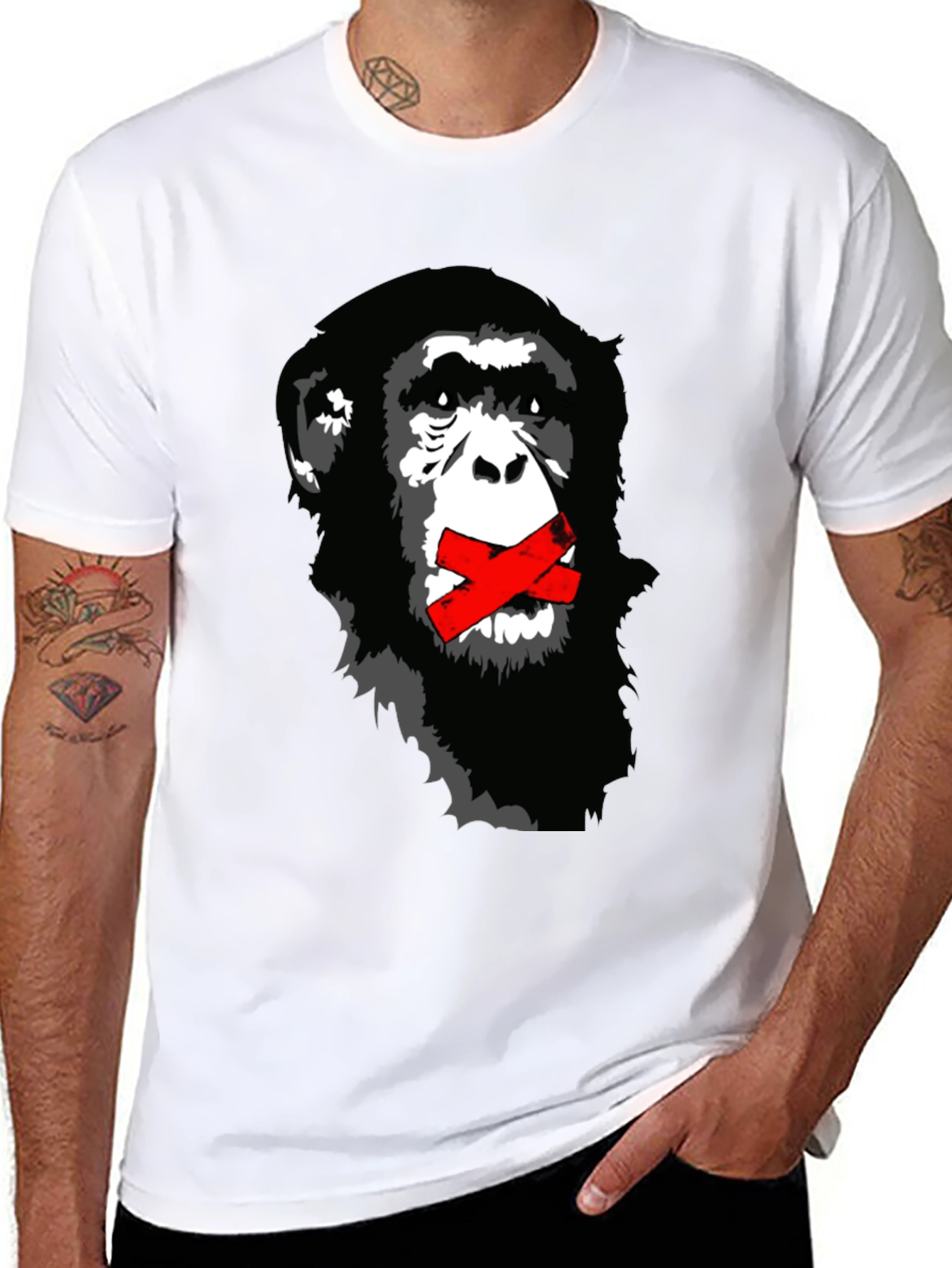 Chimpanzee Graphic T-Shirt - Hear No Evil