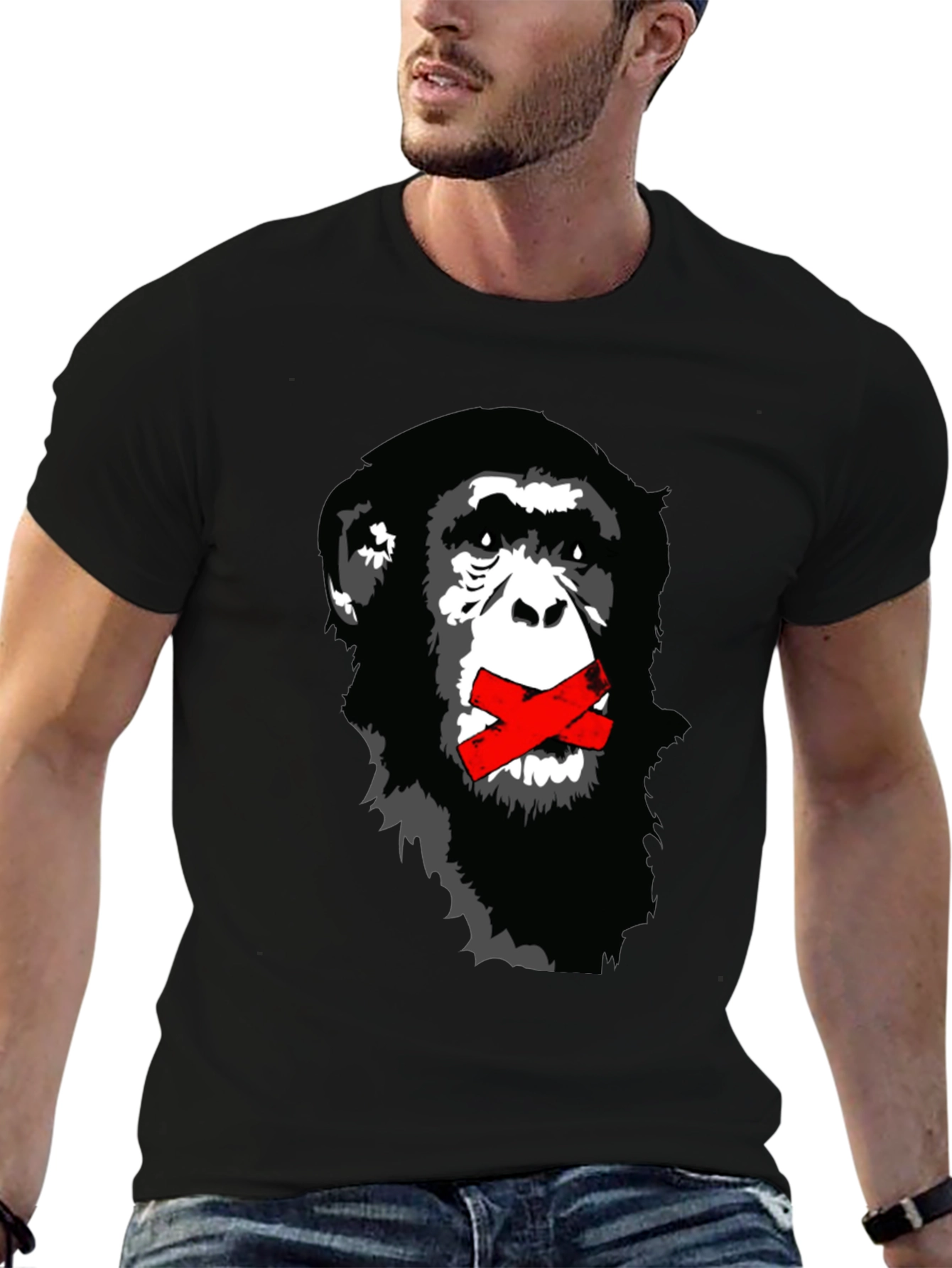 Chimpanzee Graphic T-Shirt - Hear No Evil