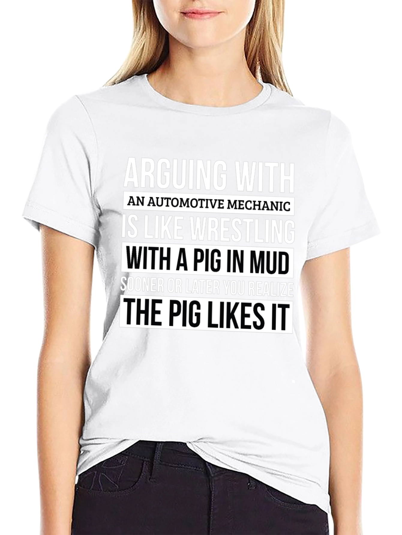 Funny Mechanic T-Shirt - Pig in Mud