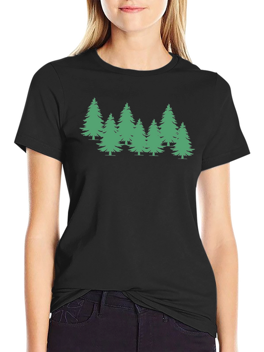 Evergreen Tree Graphic Tee - Soft Black T-Shirt