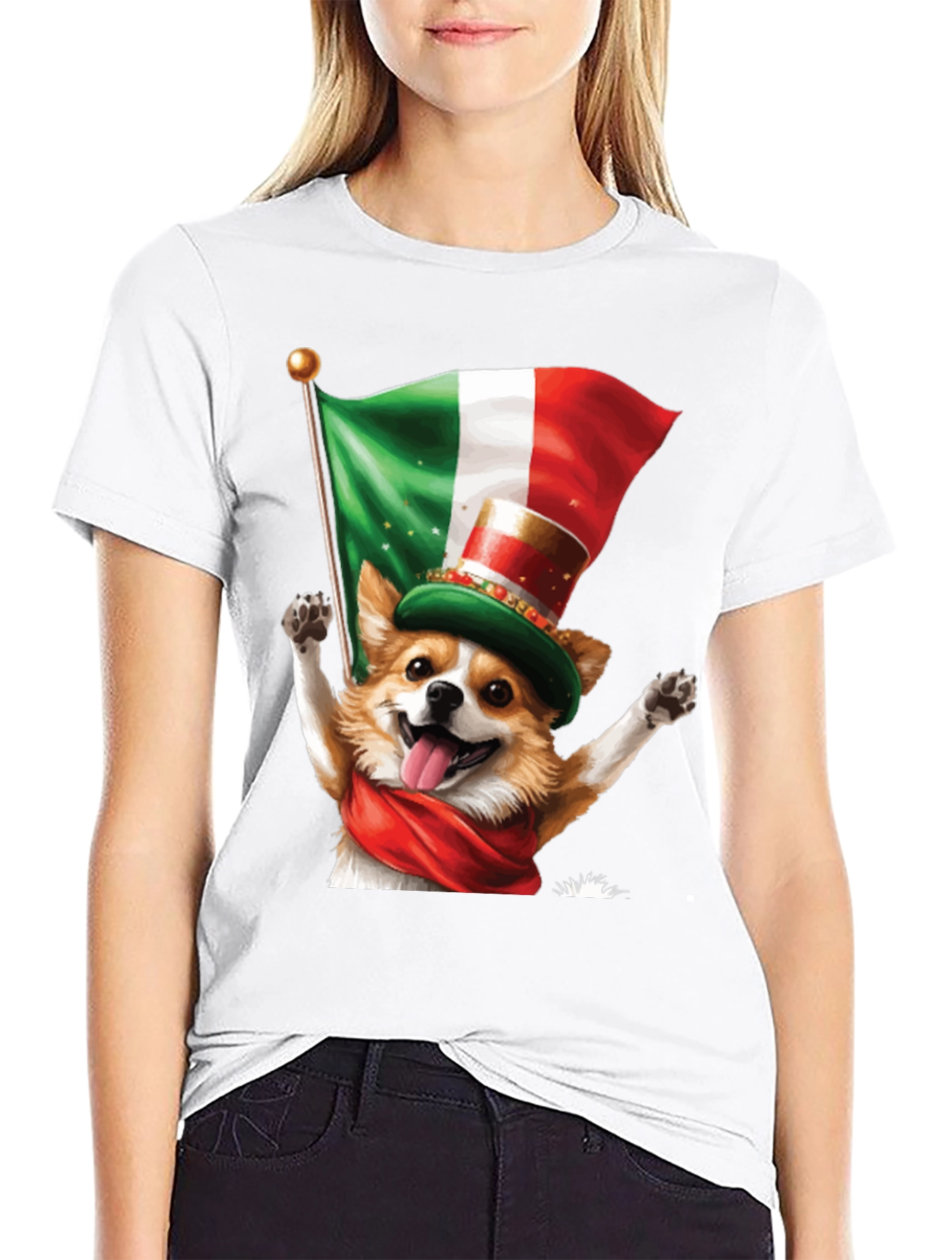 Italian Pride Dog Graphic Tee - St. Patricks Day