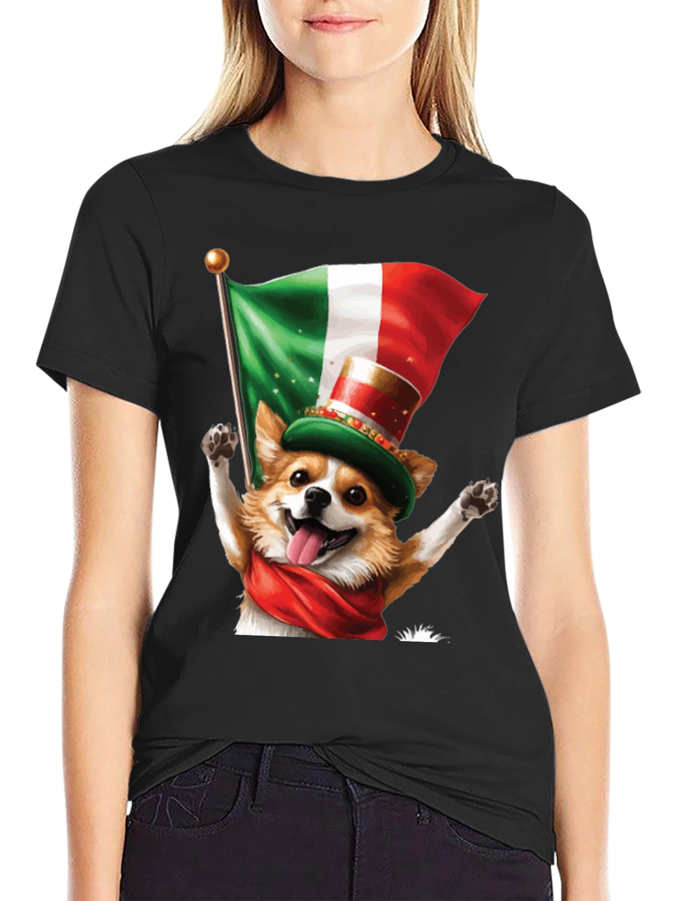Italian Pride Dog Graphic Tee - St. Patricks Day