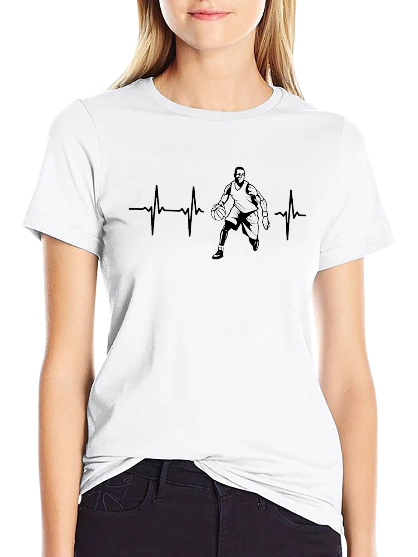 Basketball Heartbeat T-Shirt - Sporty Tee