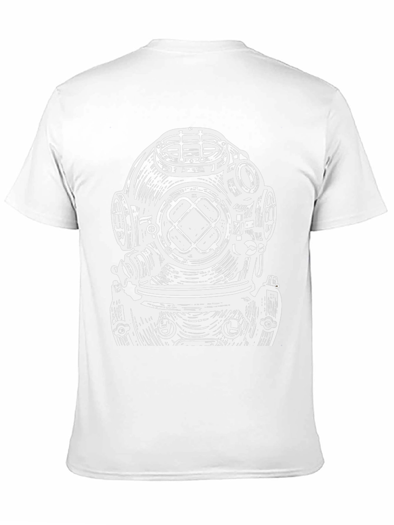 Diver Helmet Graphic Tee - Black Cotton T-Shirt