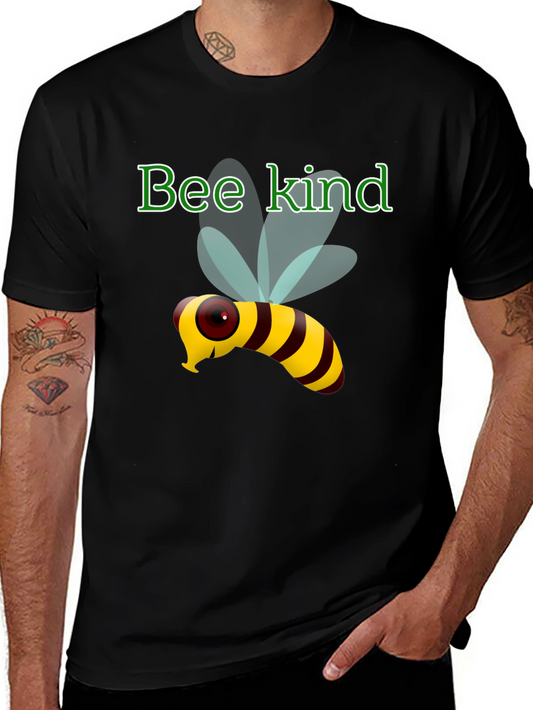Bee Kind T-Shirt - Black Cotton Tee with Cute Bee Design