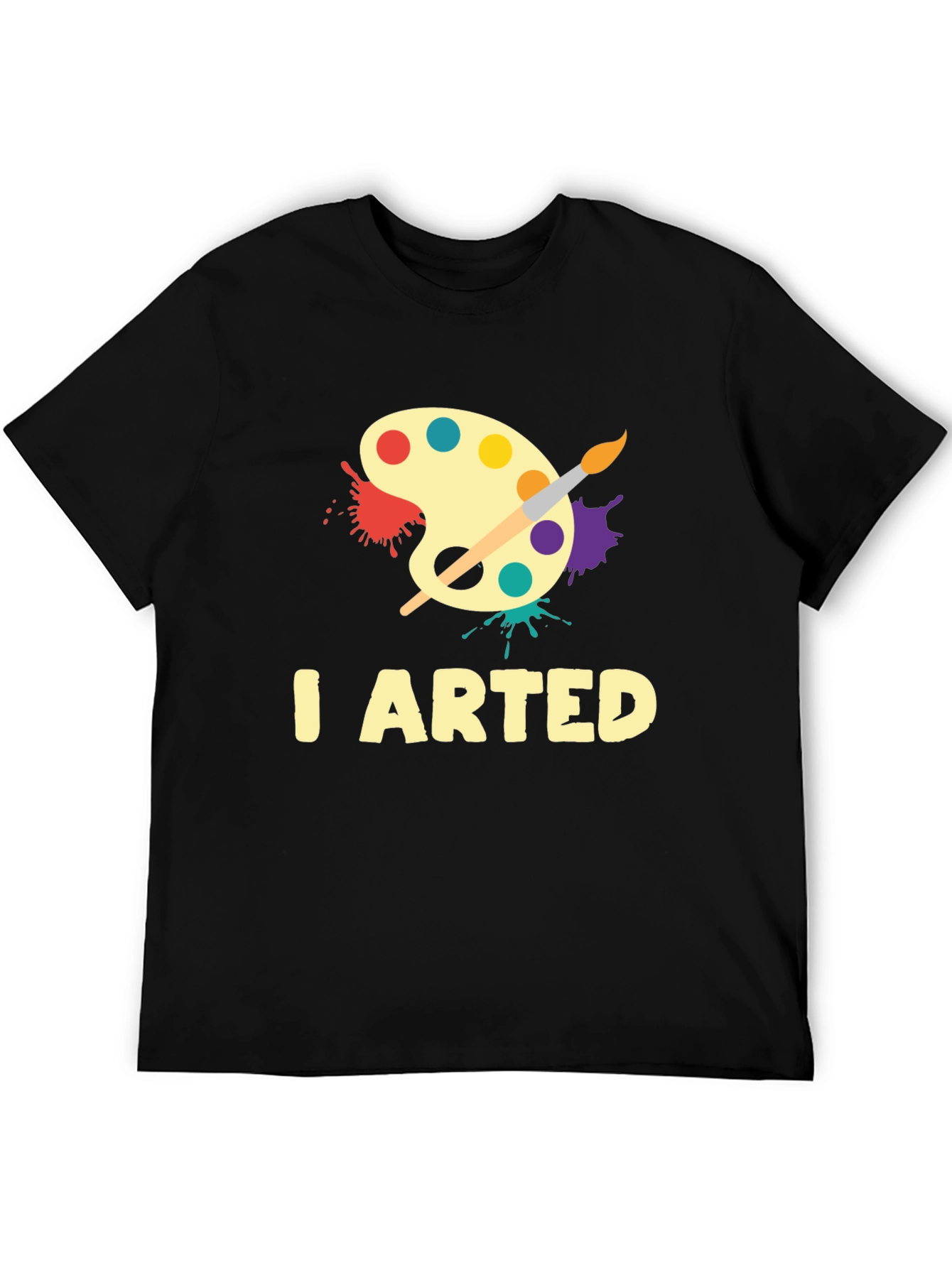 I Arted Black Graphic T-Shirt Artist Palette Tee