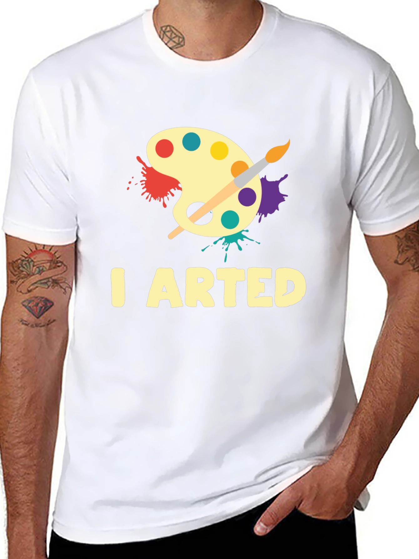 I Arted Black Graphic T-Shirt Artist Palette Tee