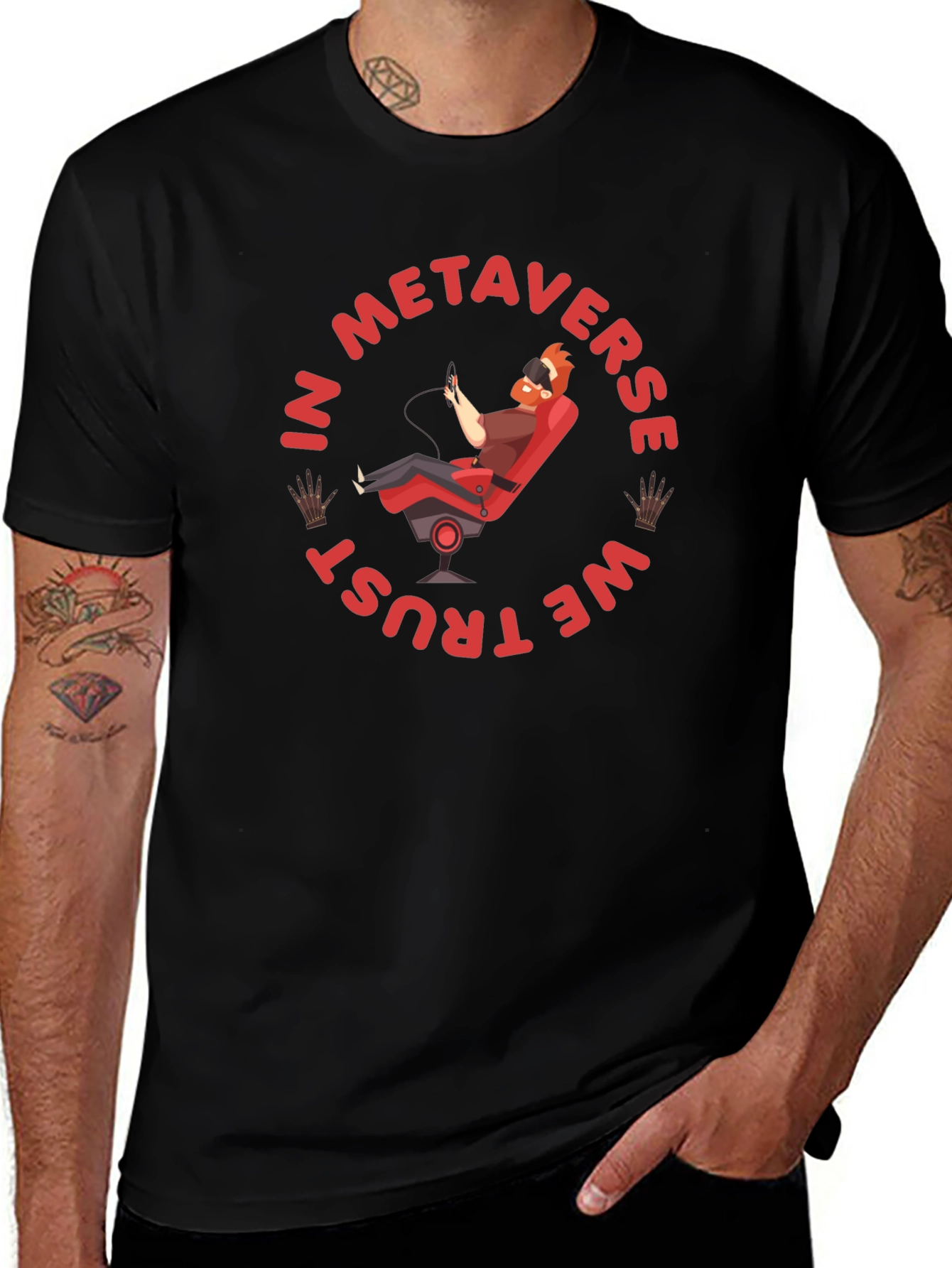 Metaverse Trust Graphic T-Shirt - Black