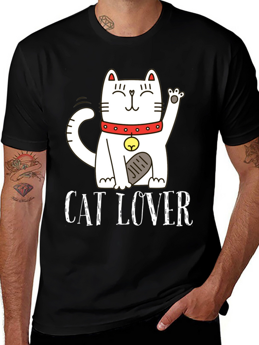 Cat Lover Graphic Tee - Black