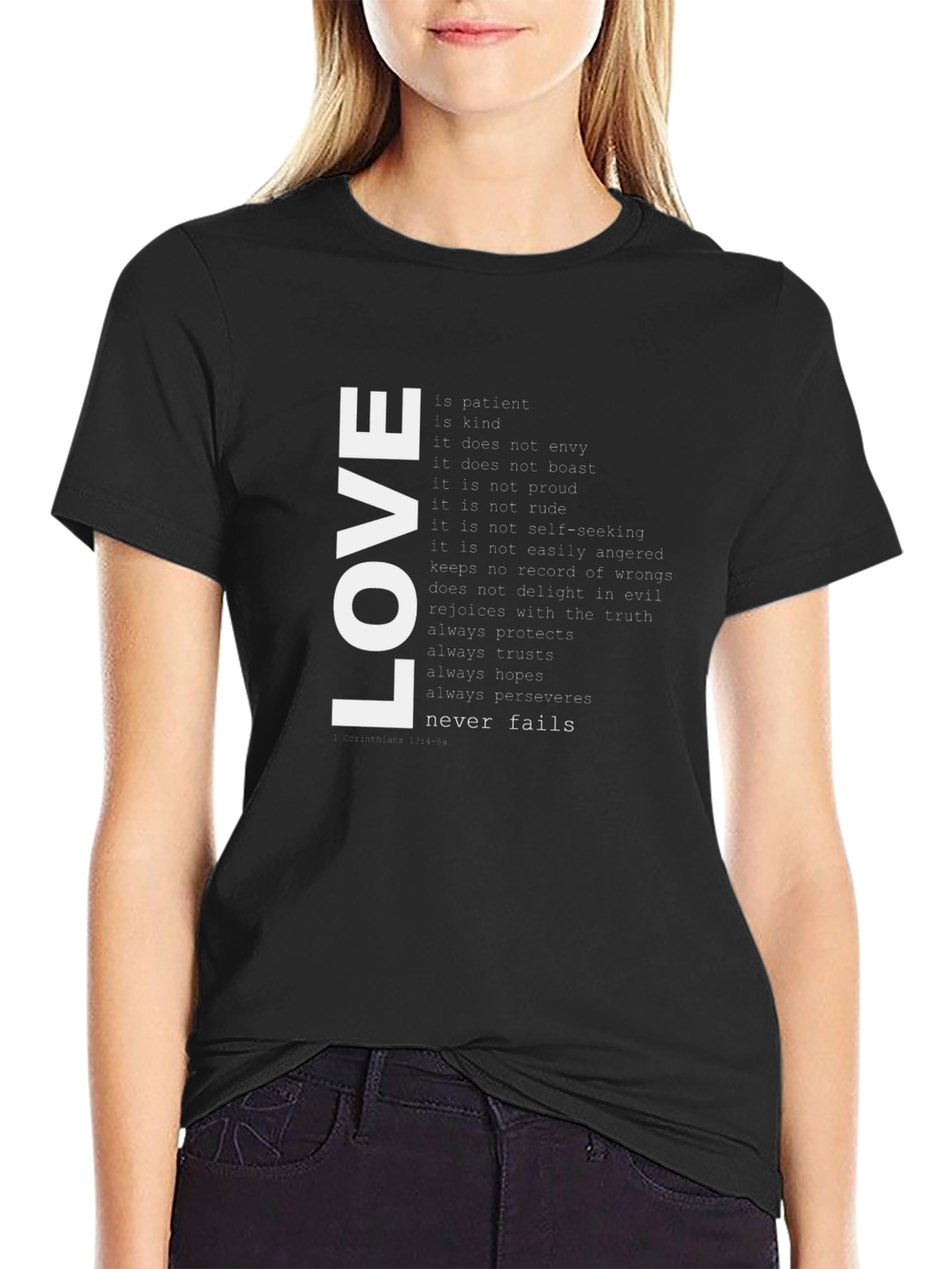 Love Never Fails Graphic Tee - Black