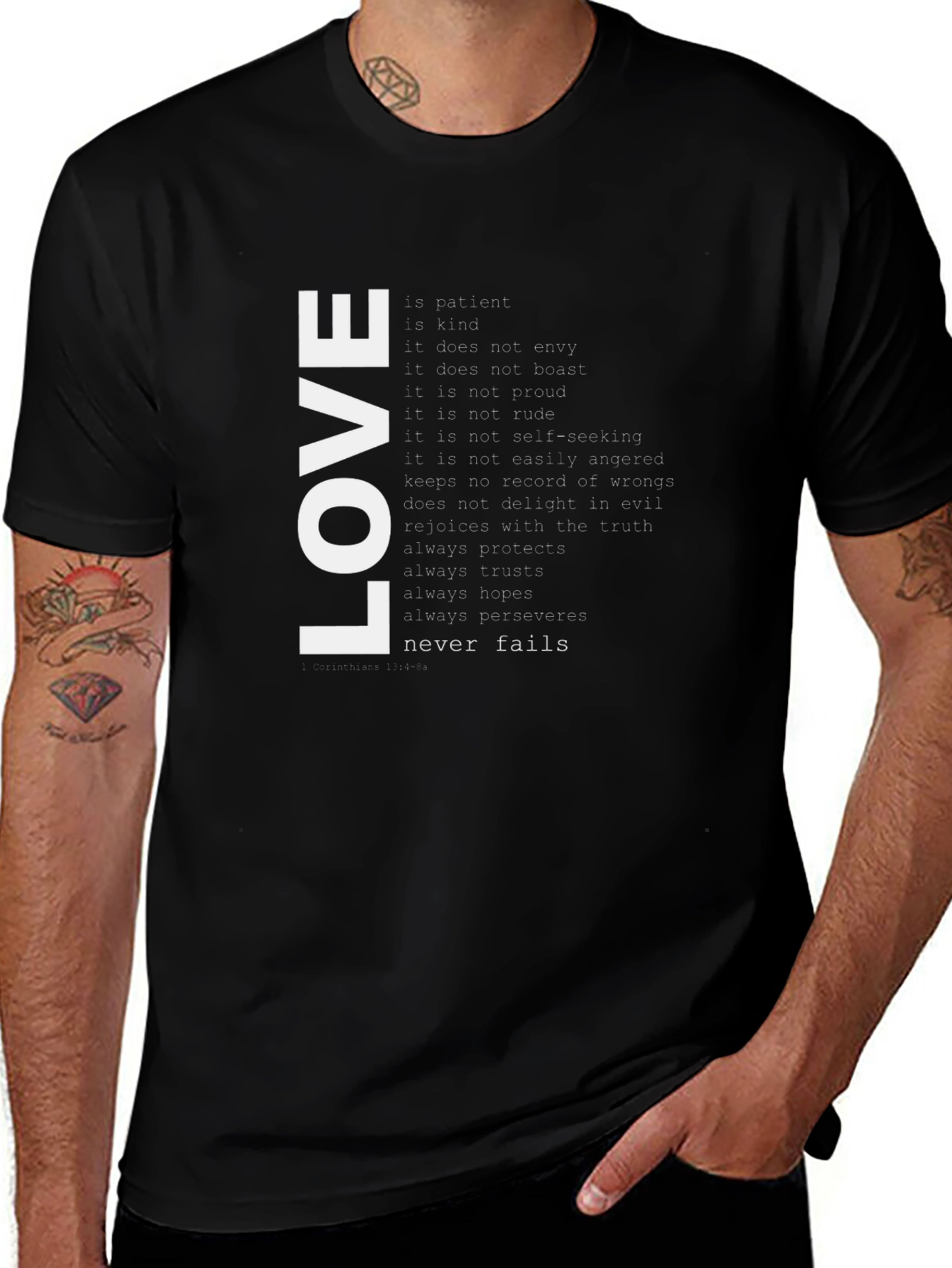 Love Never Fails Graphic Tee - Black