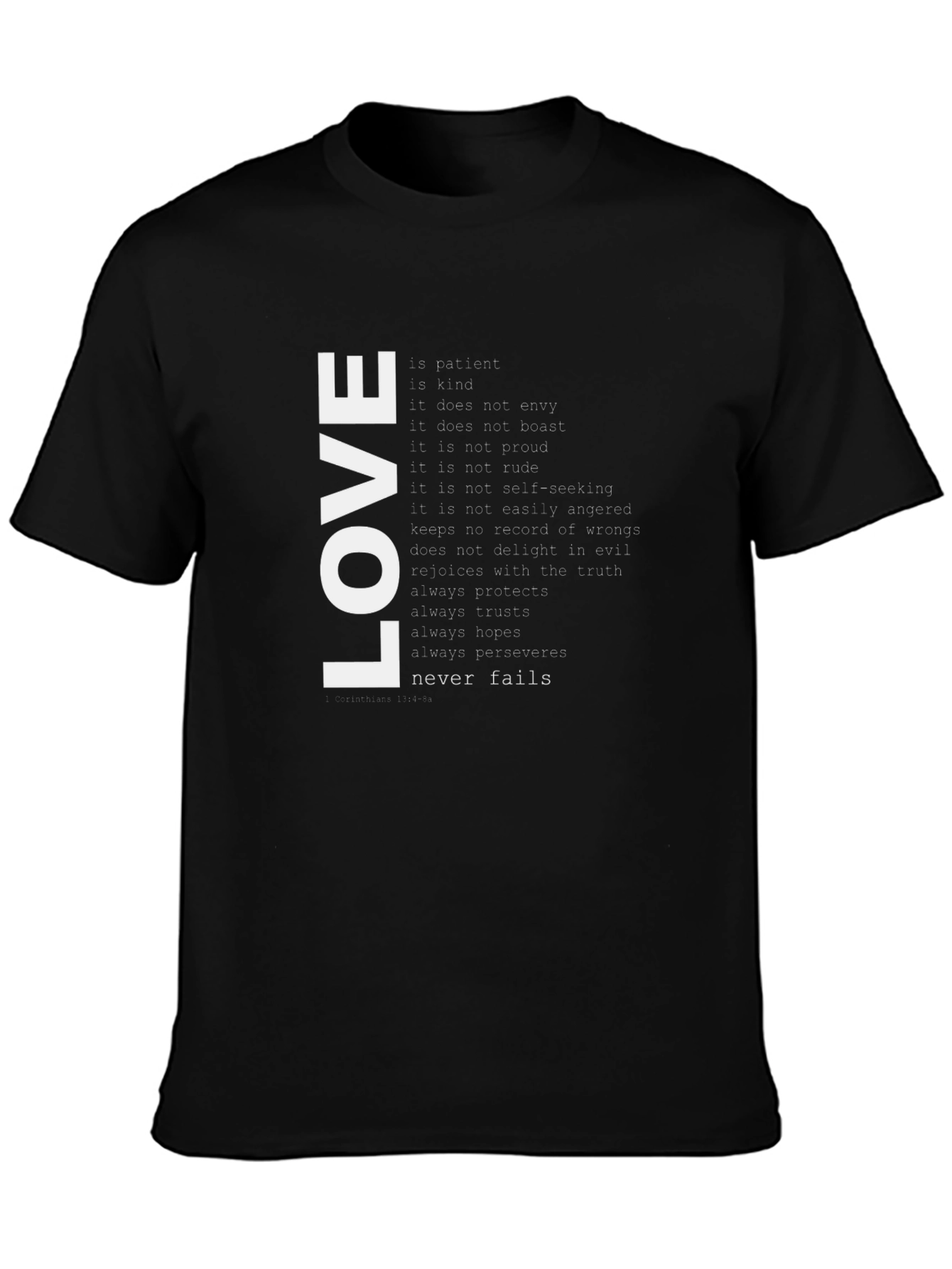 Love Never Fails Graphic Tee - Black