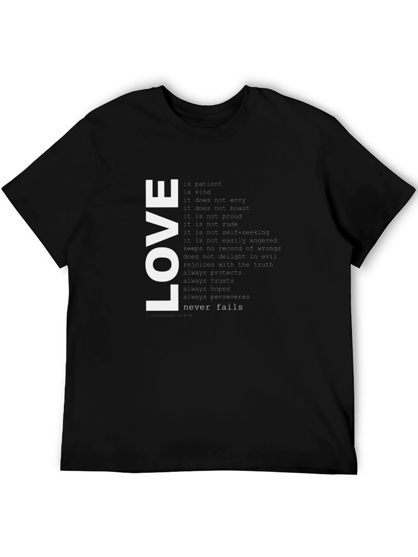 Love Never Fails Graphic Tee - Black