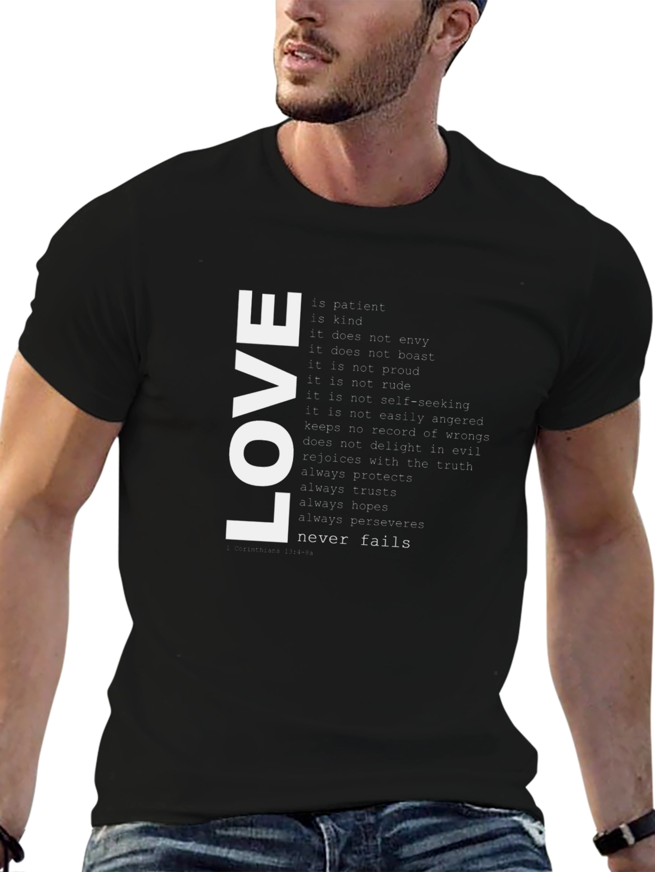 Love Never Fails Graphic Tee - Black