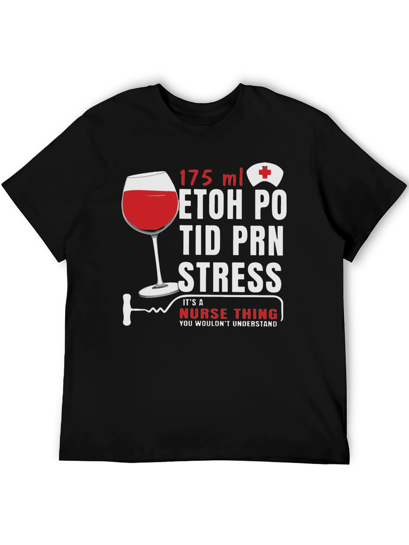 Nurse Humor T-Shirt: Wine & Medical Rx Design